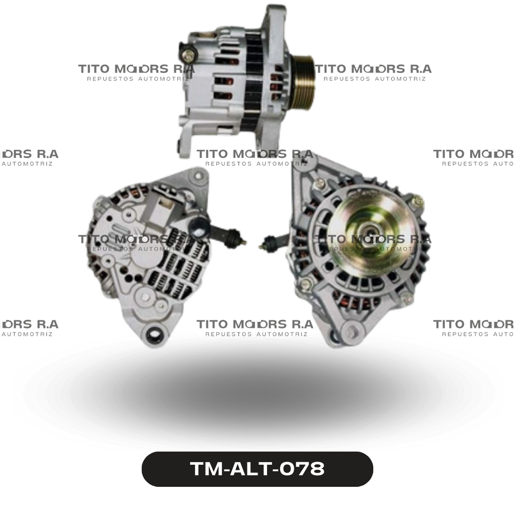 Alternador Nissan SR18 / SR20 / K24 - Nissan Altima / Serena  (12 V; 80 AMP; Base inclinada derecha; 2 Pines) – TM-ALT-078